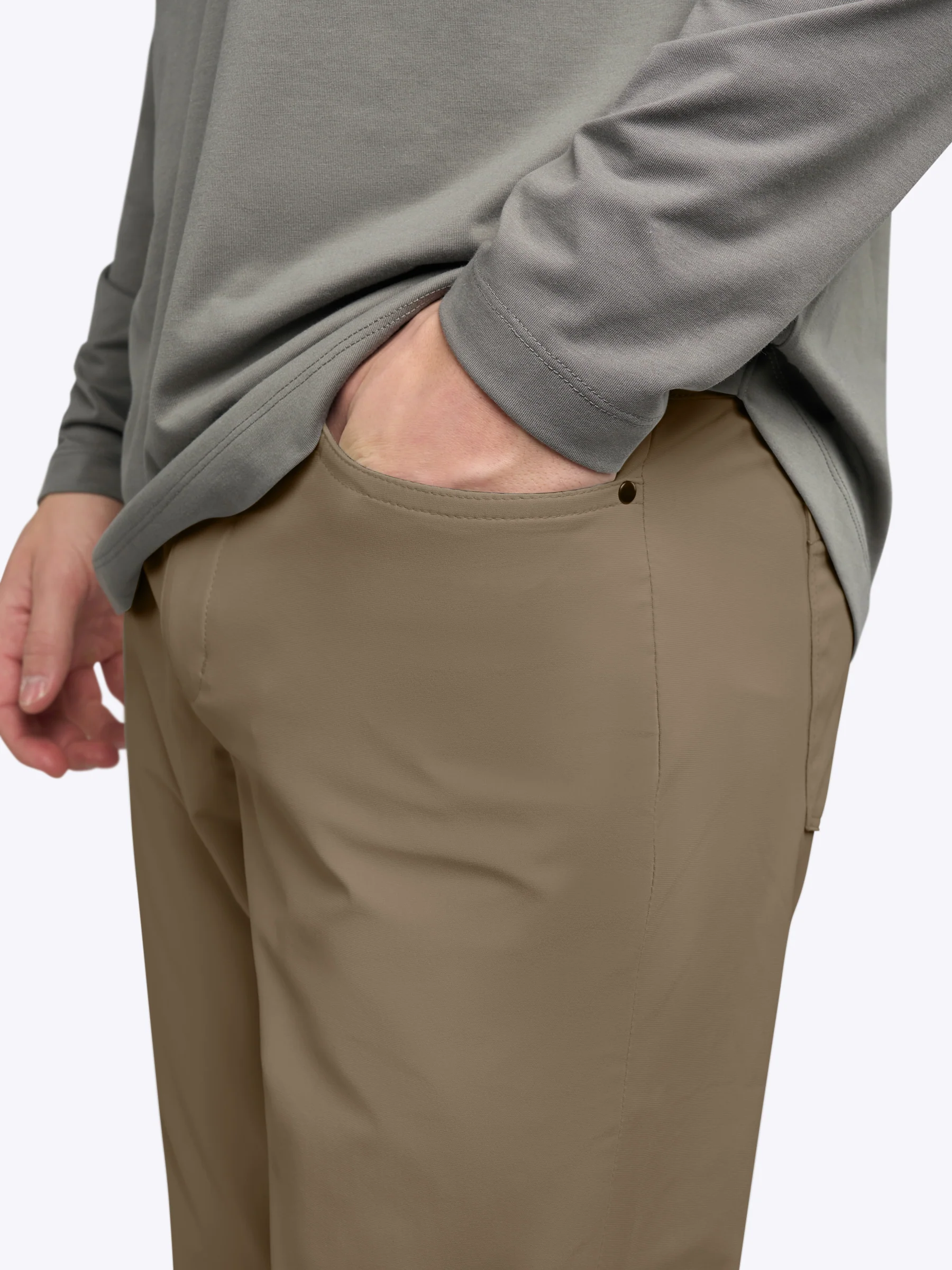 AO 5 Pocket Pant | Sepia Tint Slim-fit Versaknit® - Image 4
