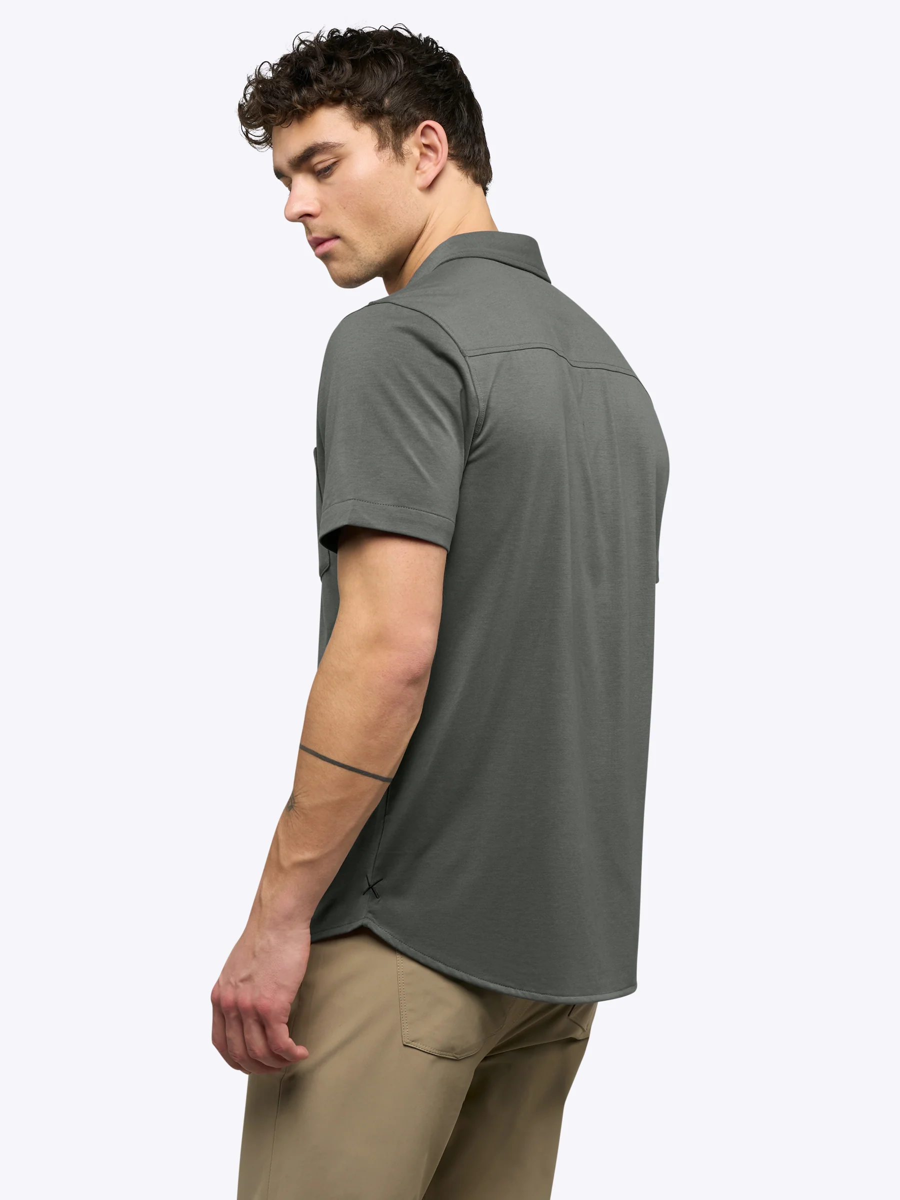 AO Button Up | Castor Grey Signature-Fit PYCA Pro® - Image 3