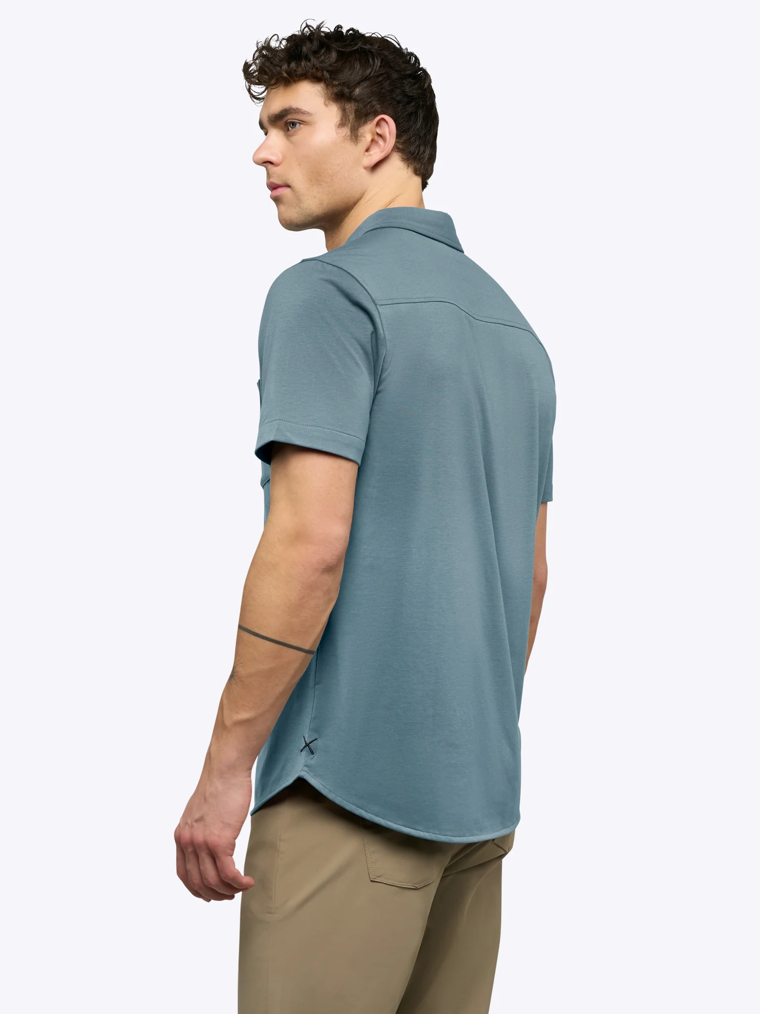 AO Button Up | Naples Blue Signature-Fit PYCA Pro® - Image 3