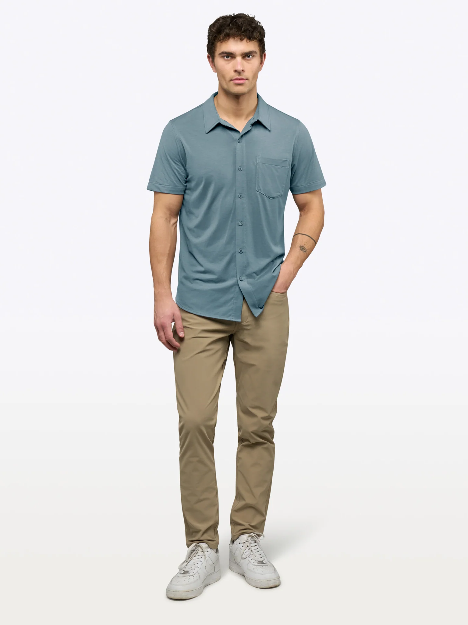 AO Button Up | Naples Blue Signature-Fit PYCA Pro® - Image 4