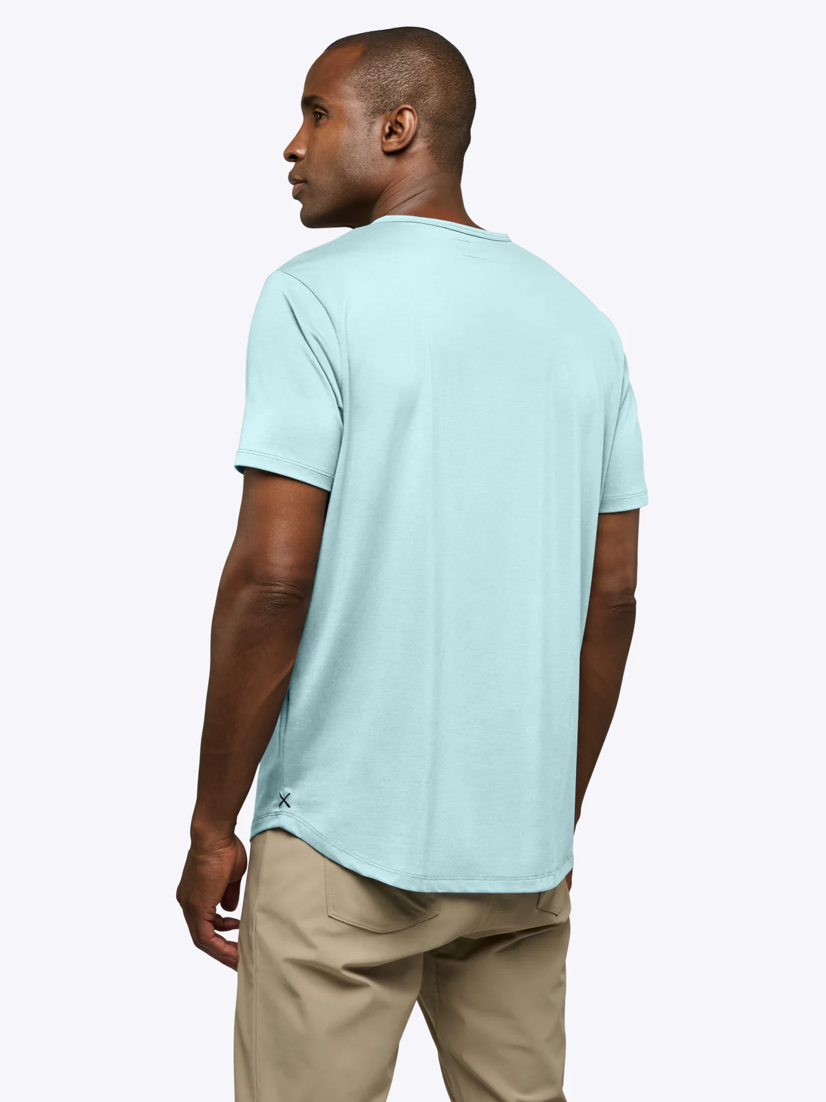 AO Henley Curve-Hem Tee | Sterling Blue Signature-Fit PYCA Pro® - Image 3
