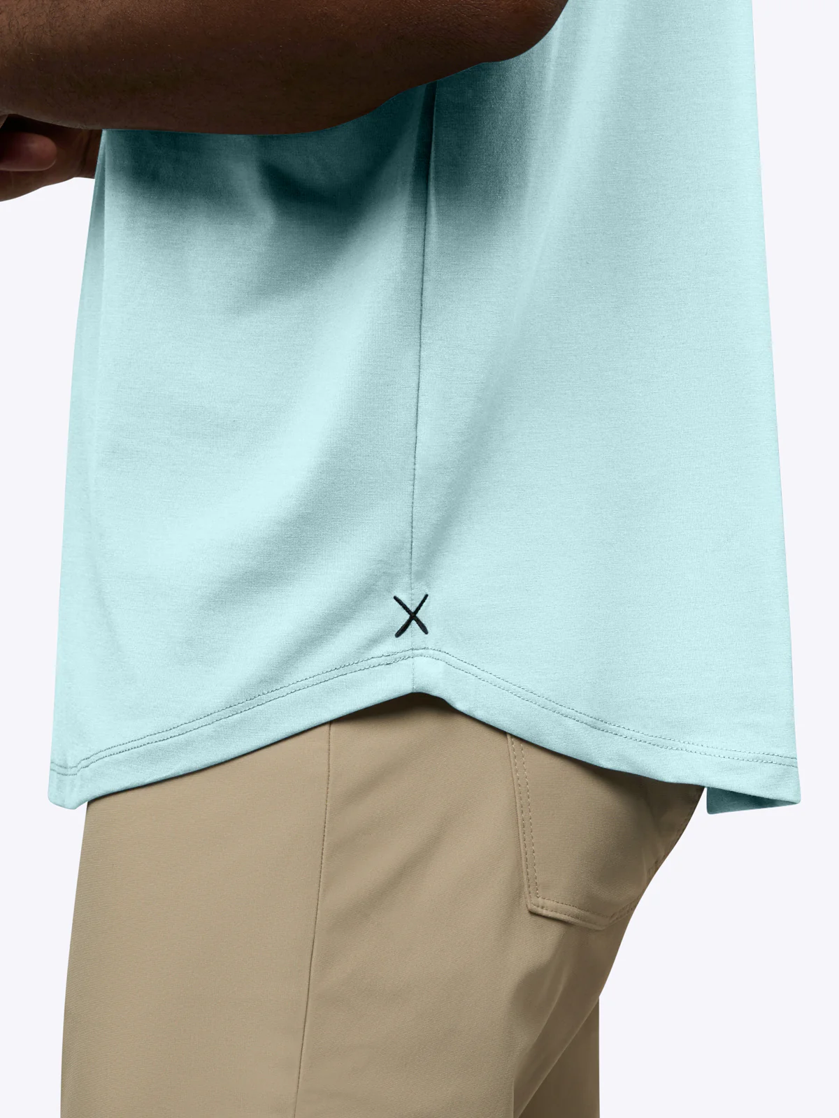 AO Henley Curve-Hem Tee | Sterling Blue Signature-Fit PYCA Pro® - Image 6