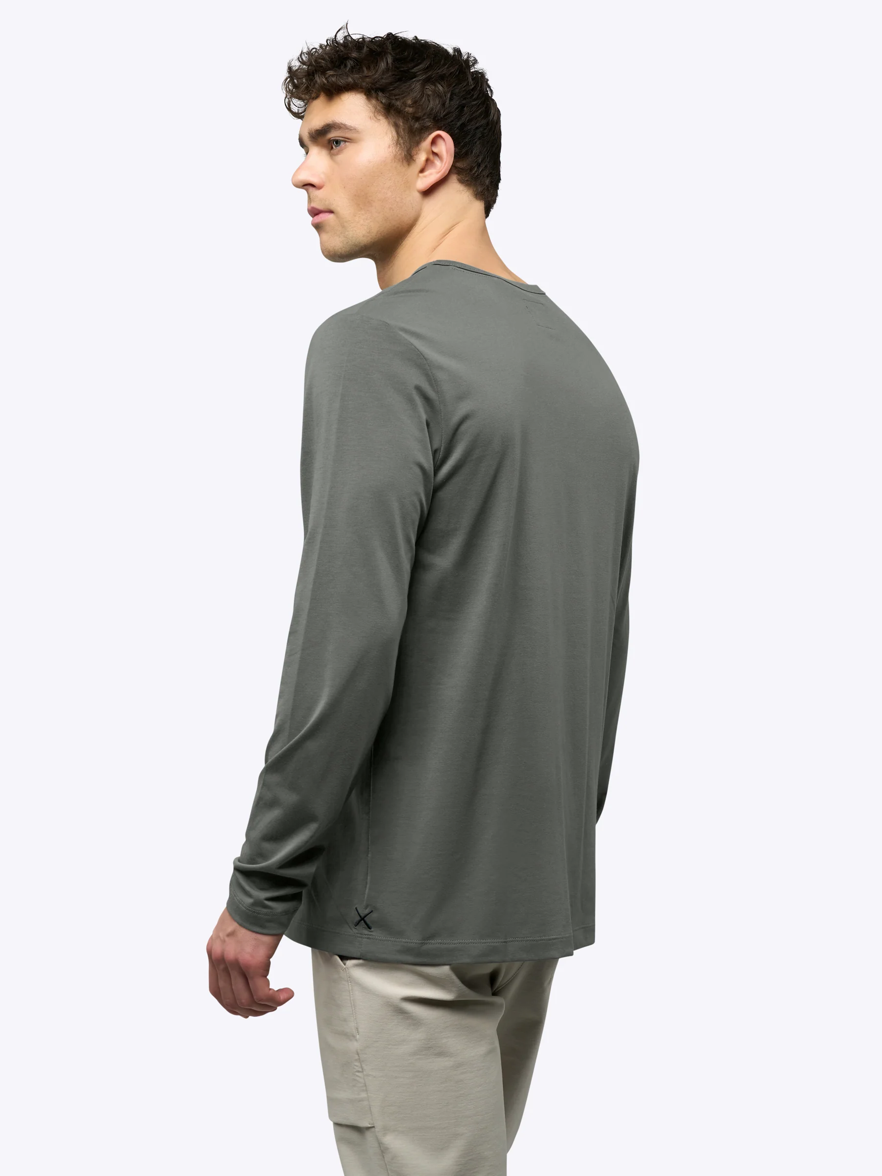 AO Forever Long Sleeve Tee | Castor Grey Classic-Fit PYCA Pro® - Image 3