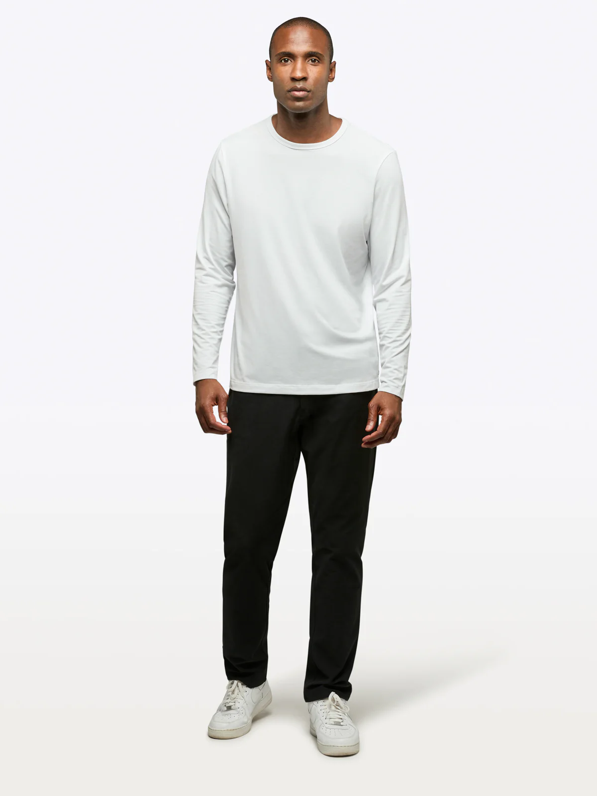 AO Forever Long Sleeve Tee | White Classic-Fit PYCA Pro® - Image 4