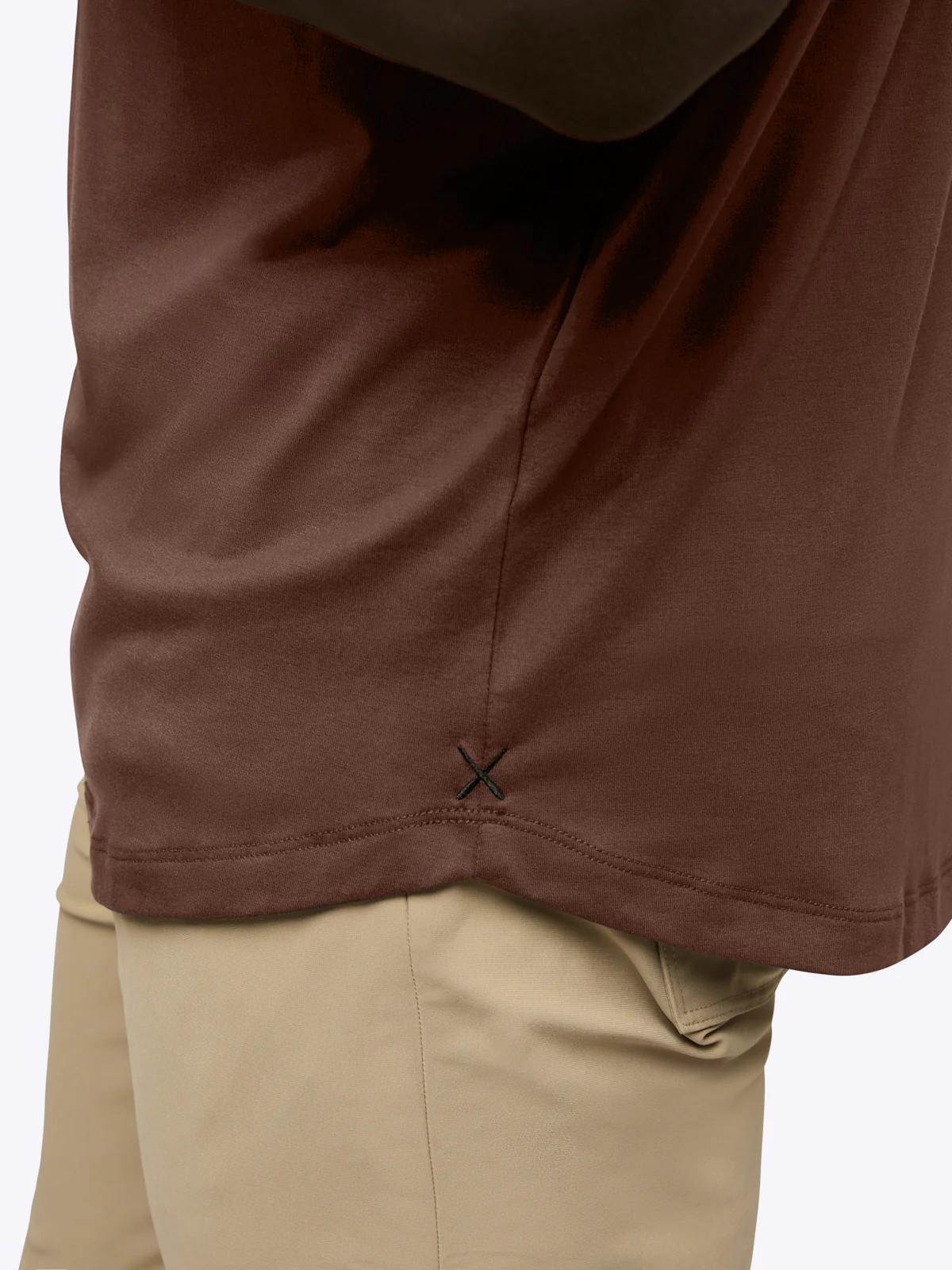 AO Long Sleeve Henley Curve-Hem Tee | Mocha Signature-fit PYCA Pro® - Image 5