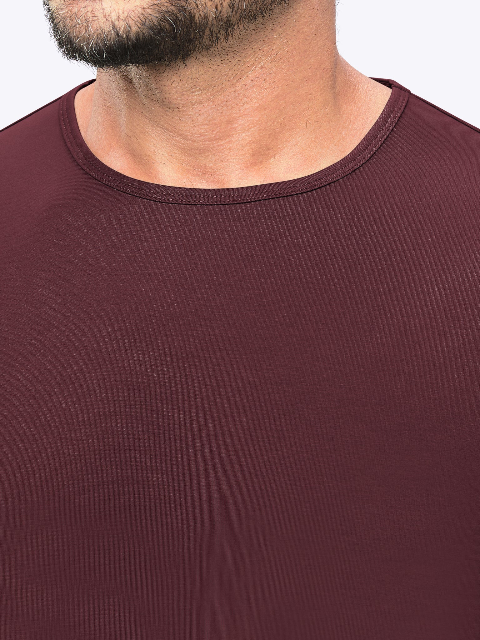 AO Long Sleeve Curve-Hem Tee | Deep Cranberry Signature-fit PYCA Pro® - Image 4