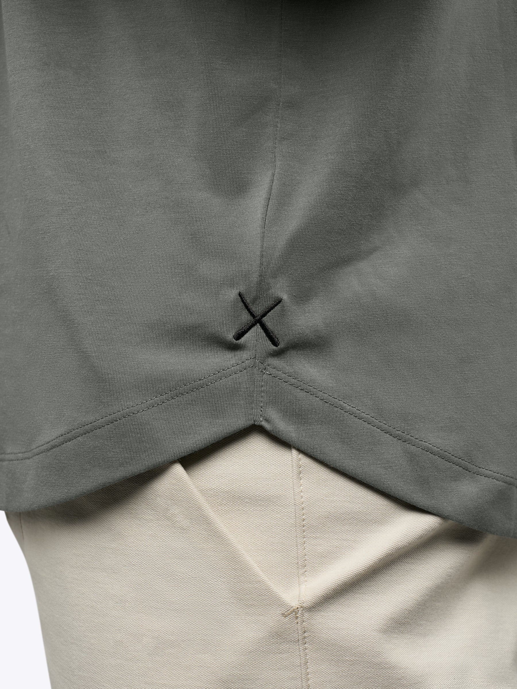 AO Long Sleeve Henley Curve-Hem Tee | Castor Grey Signature-Fit PYCA Pro® - Image 5