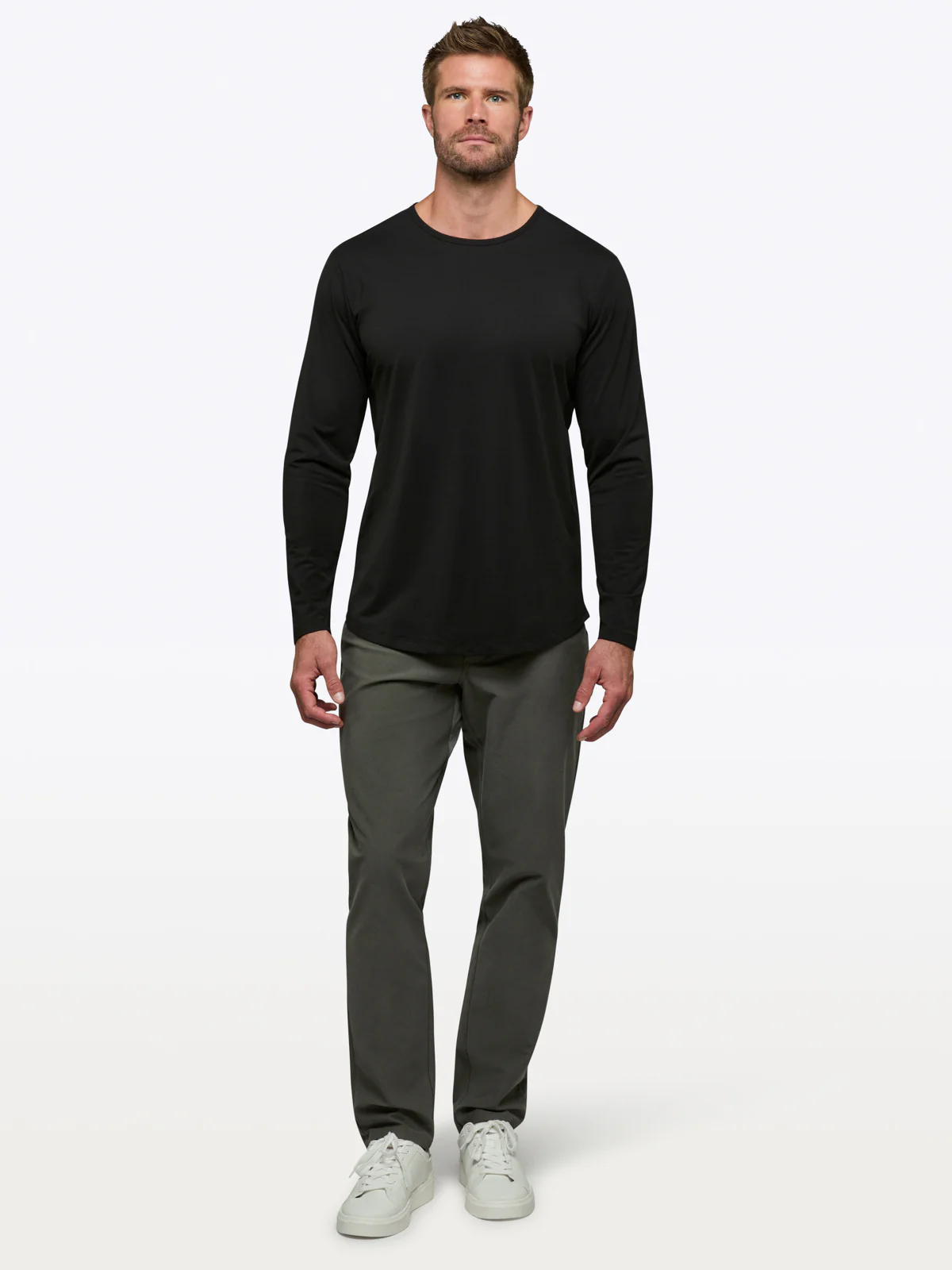 AO Long Sleeve Curve-Hem Tee | Black Signature-fit PYCA Pro® - Image 3