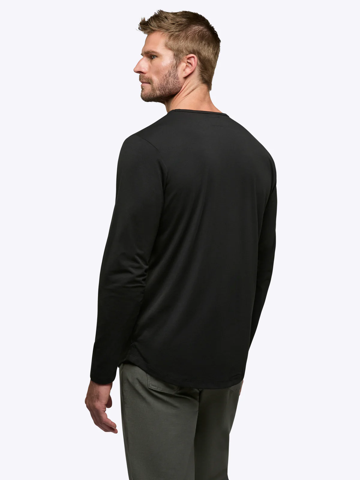 AO Long Sleeve Curve-Hem Tee | Black Signature-fit PYCA Pro® - Image 4