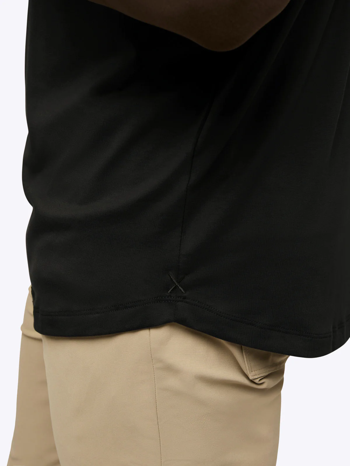 AO Long Sleeve Henley Curve-Hem | Black Signature-fit PYCA Pro® - Image 6