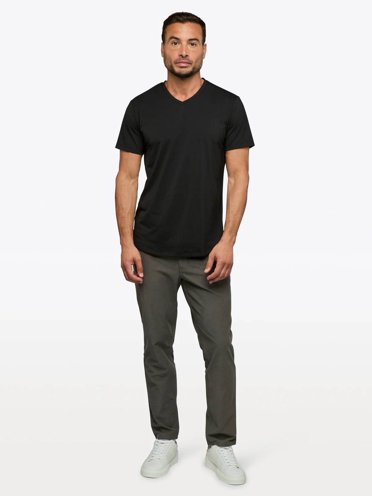 AO V-Neck Curve-Hem Tee | Black Signature-fit PYCA Pro® - Image 3