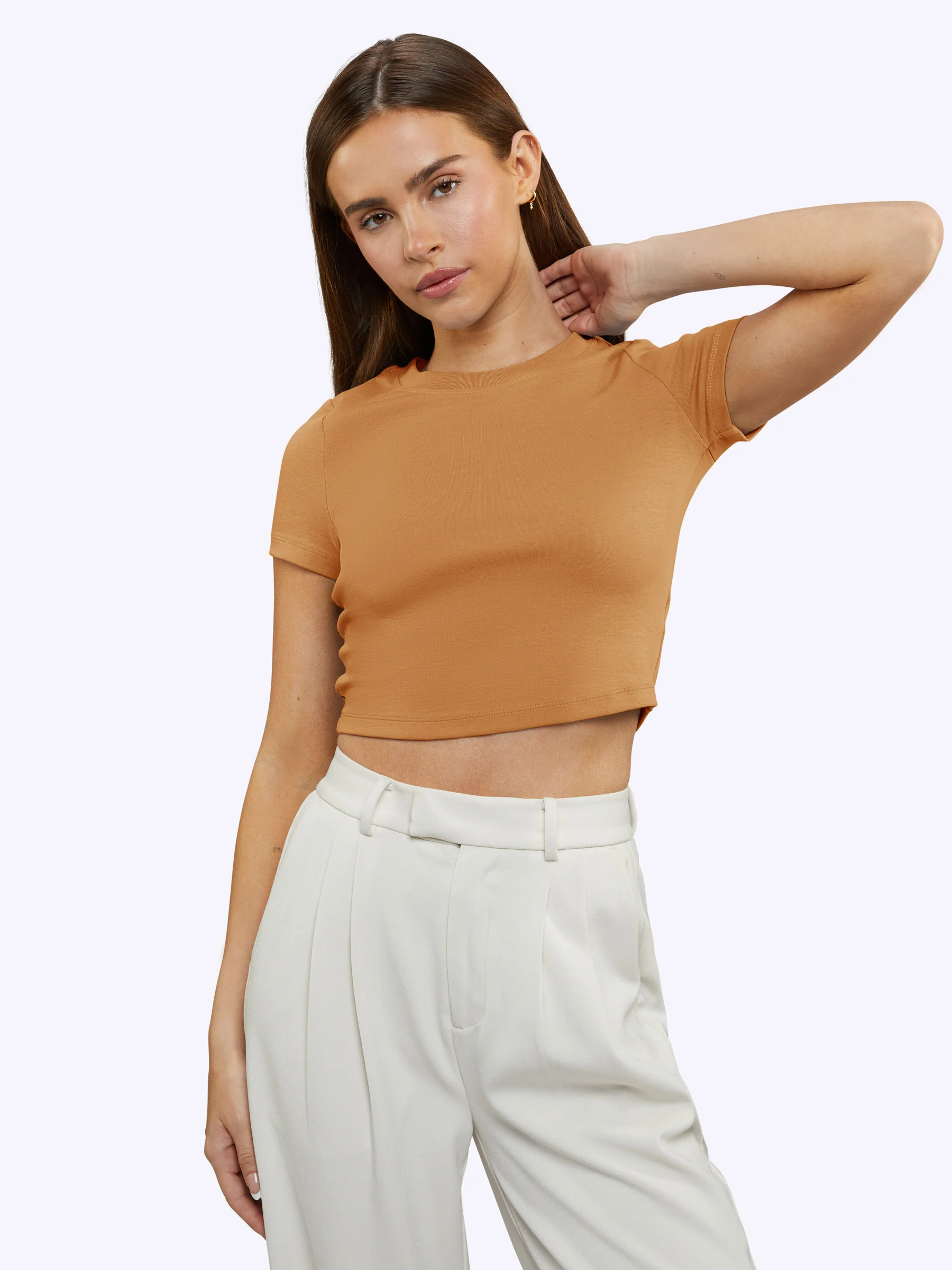 Tomboy Tee Cropped | Caramel Slim-fit Tomboy-Cotton™ - Image 4
