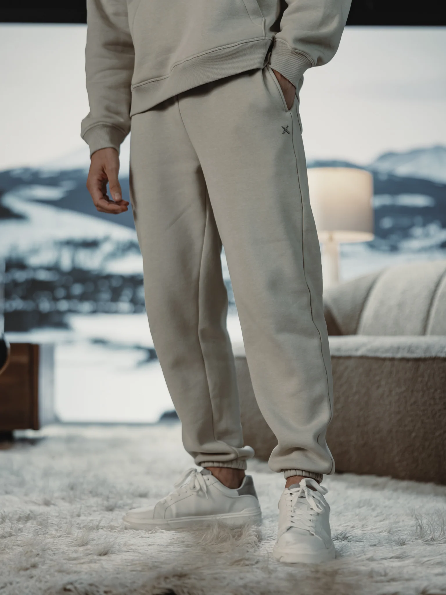 Divine Fleece Sweatpant | Parchment Classic-fit - Image 5