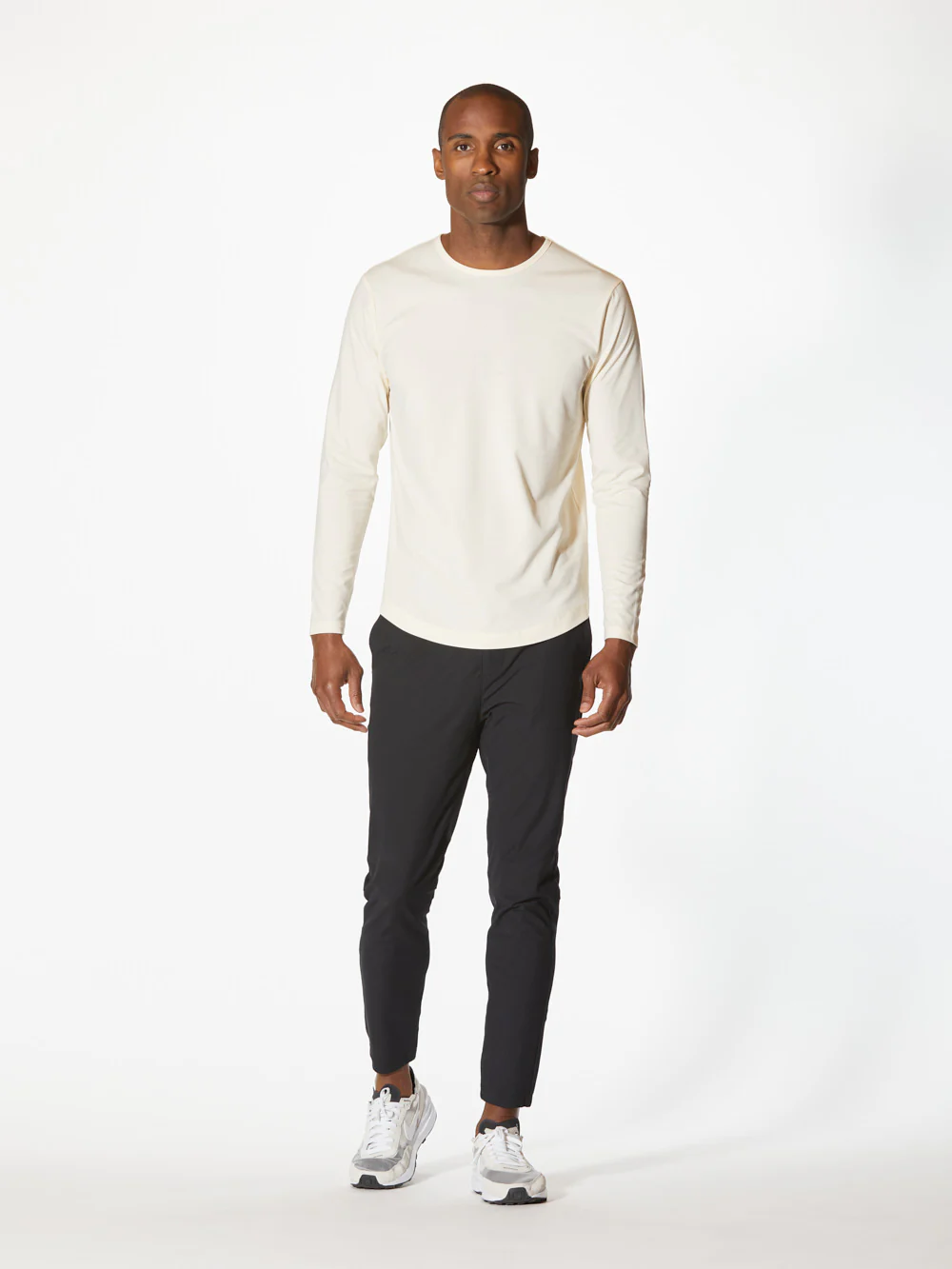 AO Long Sleeve Curve-Hem Tee | Ivory Signature-fit PYCA Pro® - Image 4