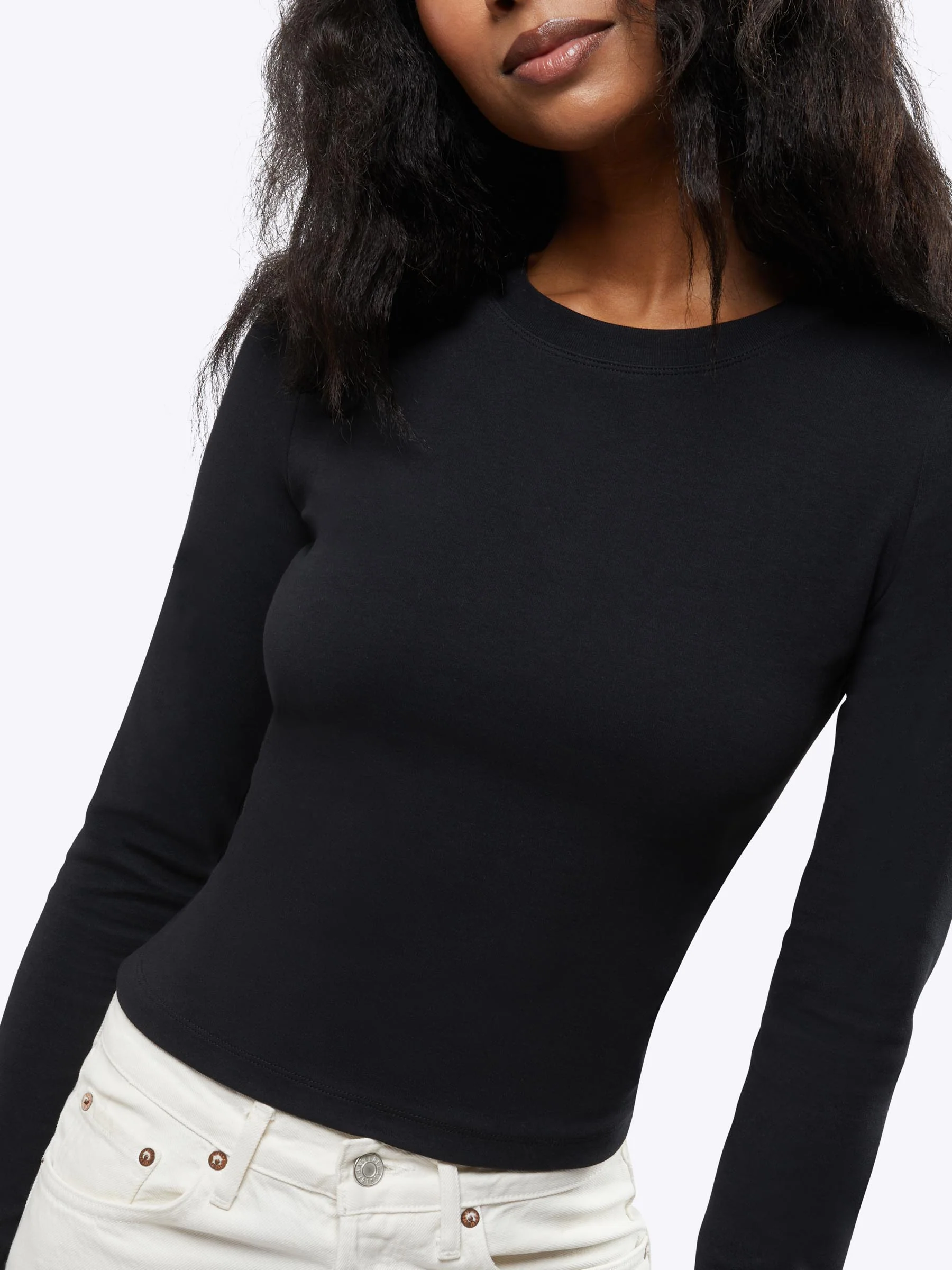 Long Sleeve Tomboy Tee | Black Slim-fit Tomboy-Cotton™ - Image 4