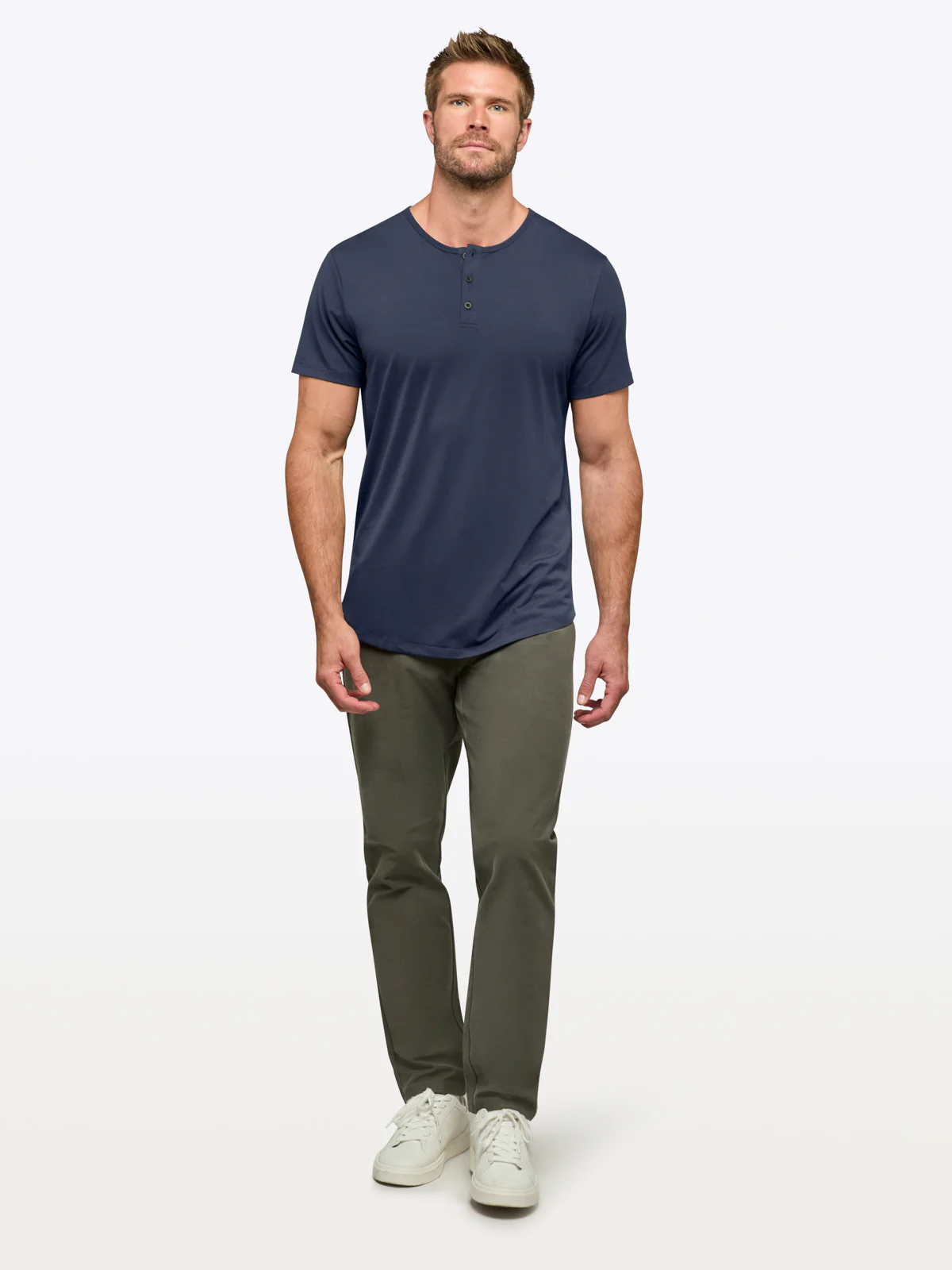 AO Henley Curve-Hem | Pacific Blue Signature-fit PYCA Pro® - Image 3