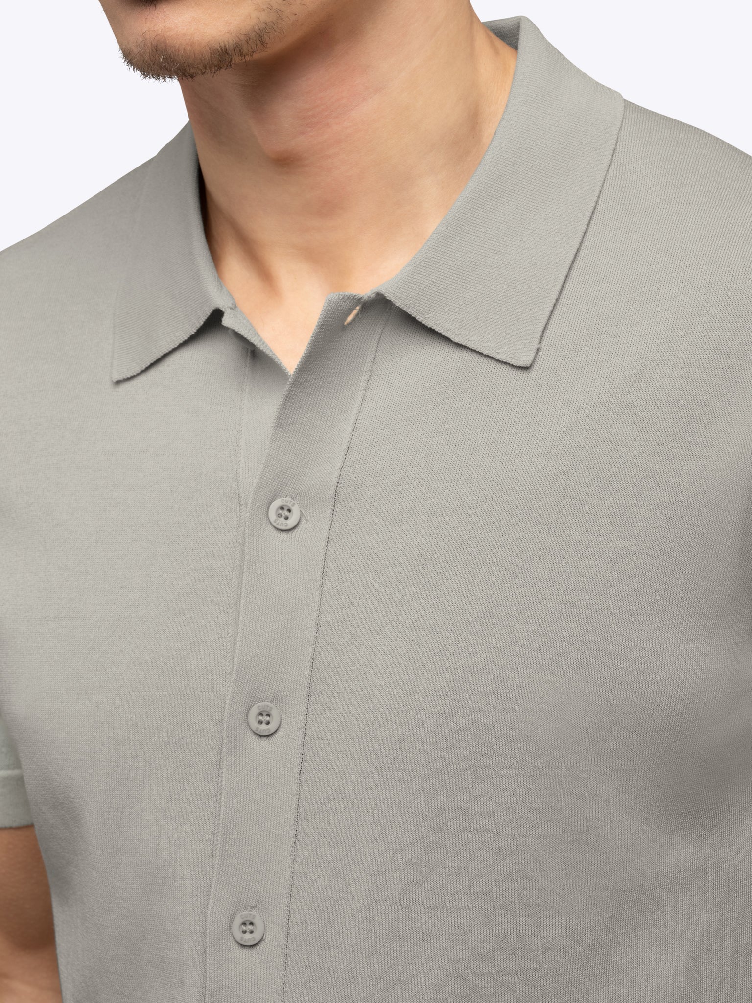 Riviera Knit Button Up | Morning Dove Signature-Fit - Image 6