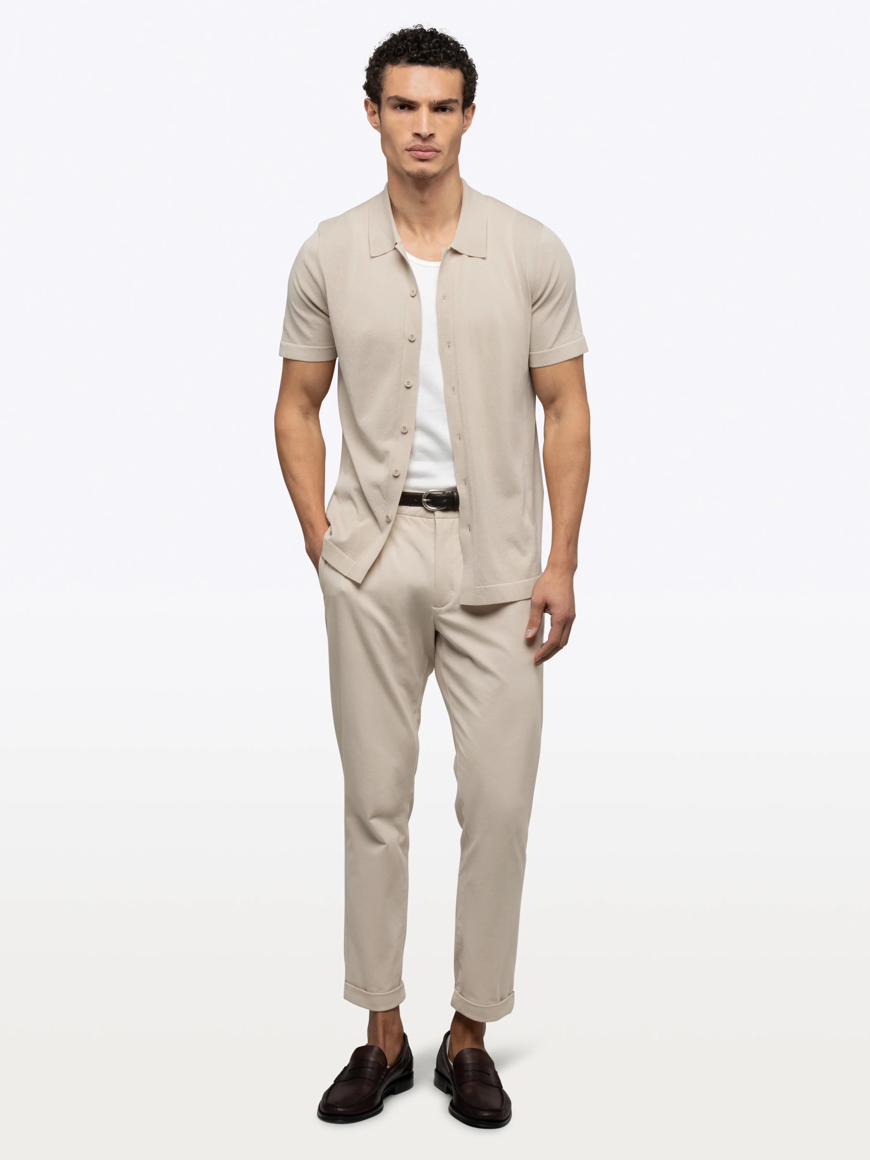 Riviera Knit Button Up | Sand Dune Signature-Fit - Image 5