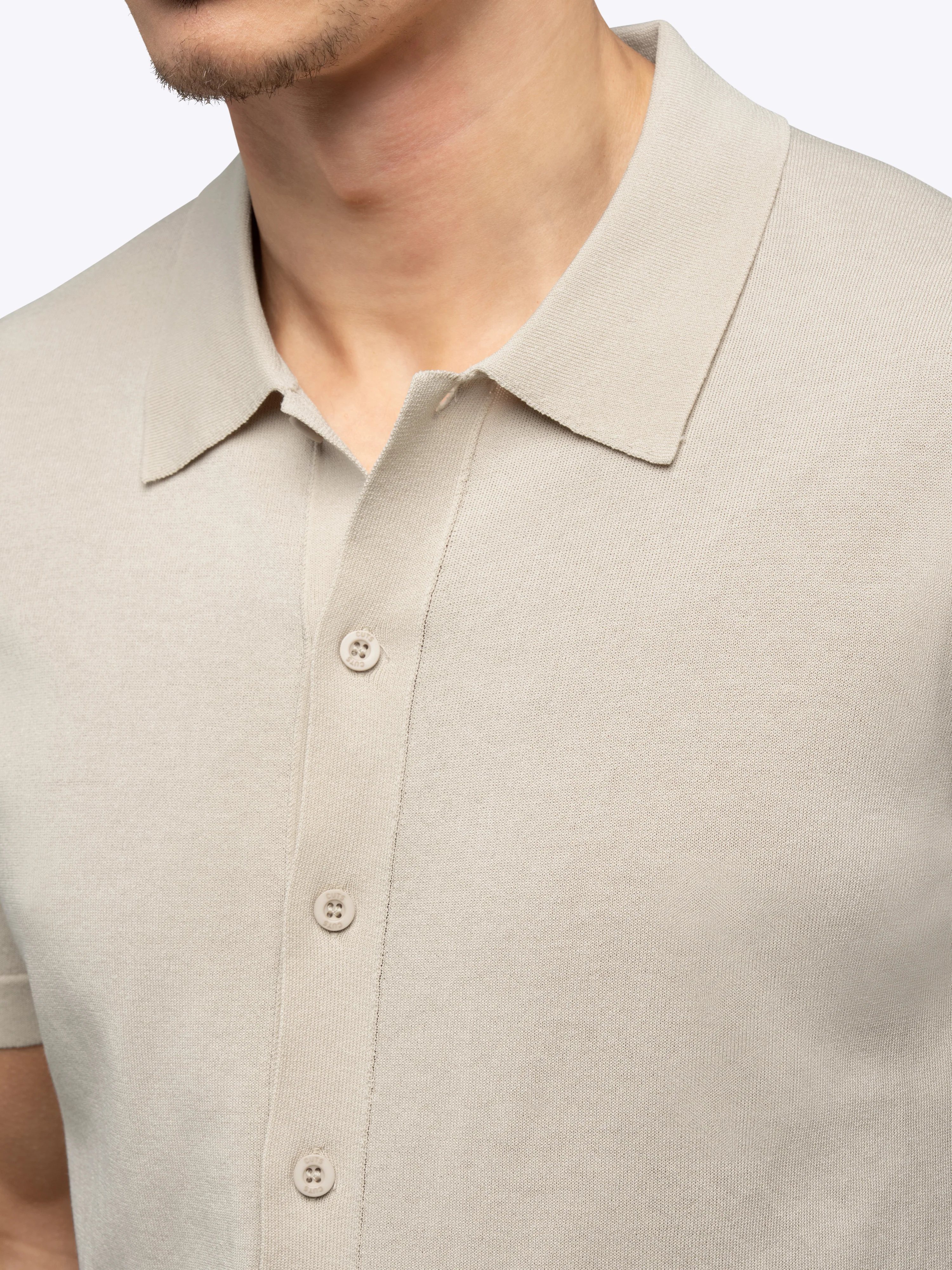Riviera Knit Button Up | Sand Dune Signature-Fit - Image 7