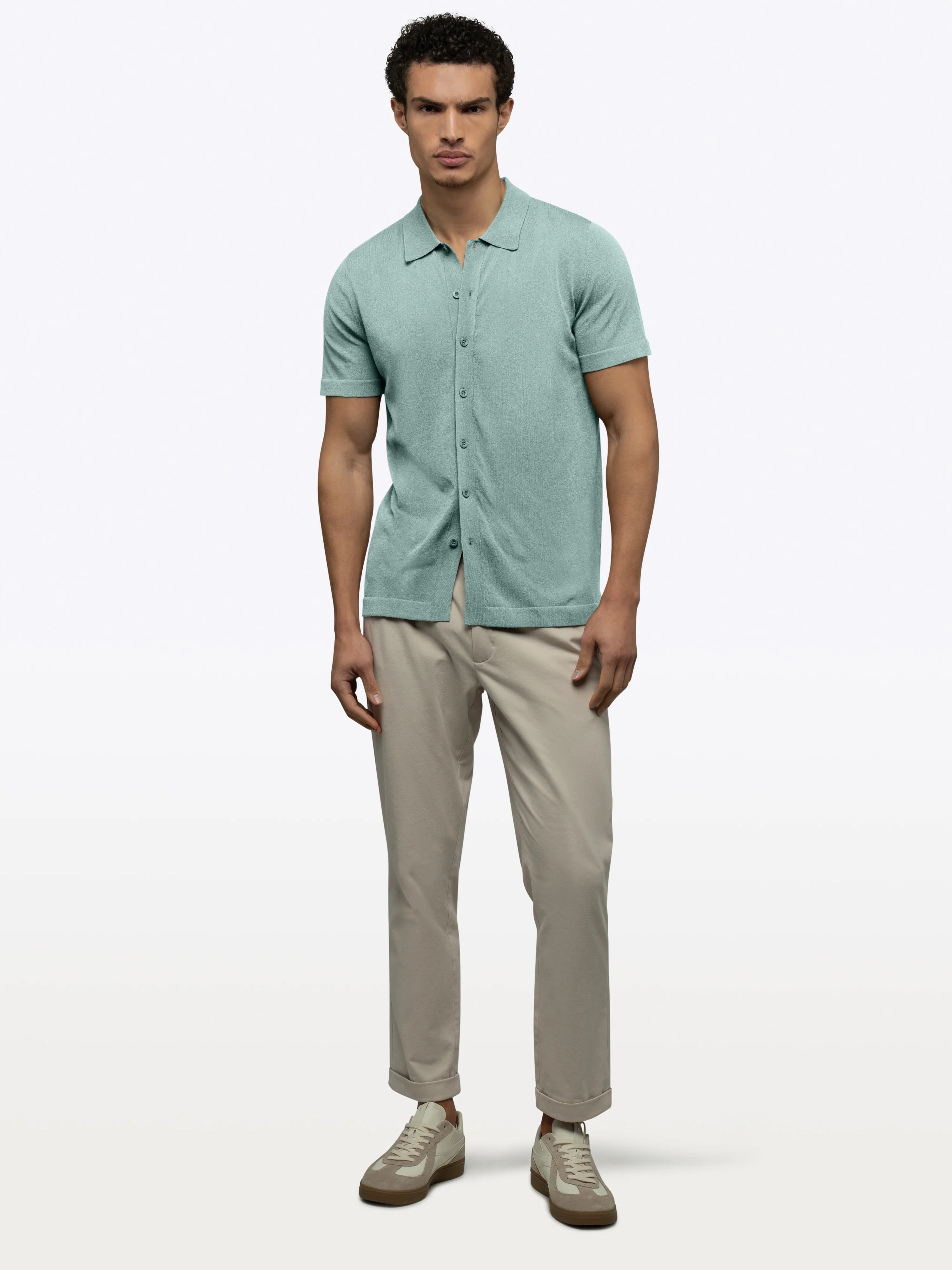 Riviera Knit Button Up | Stormy Sea Signature-Fit - Image 4