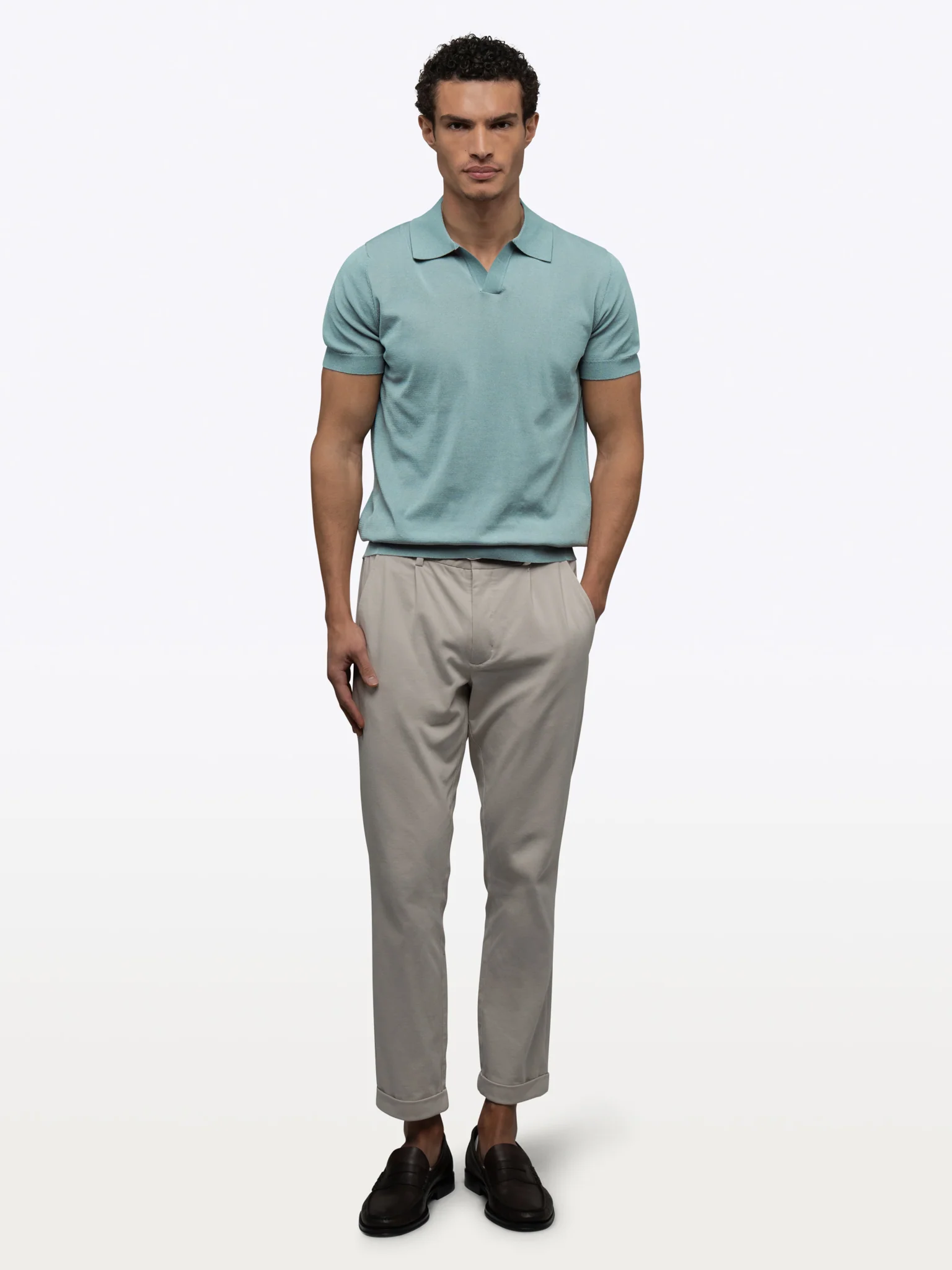 Riviera Knit Polo | Isle Blue Signature-Fit - Image 5