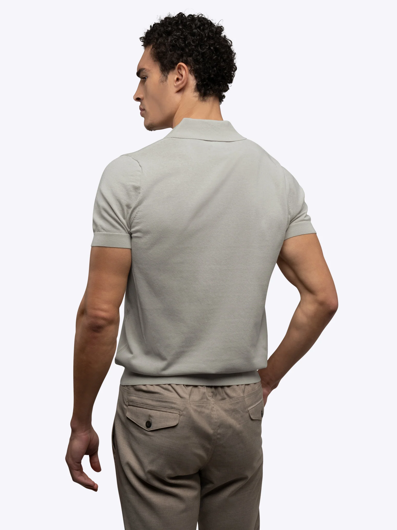 Riviera Knit Polo | Morning Dove Signature-Fit - Image 4