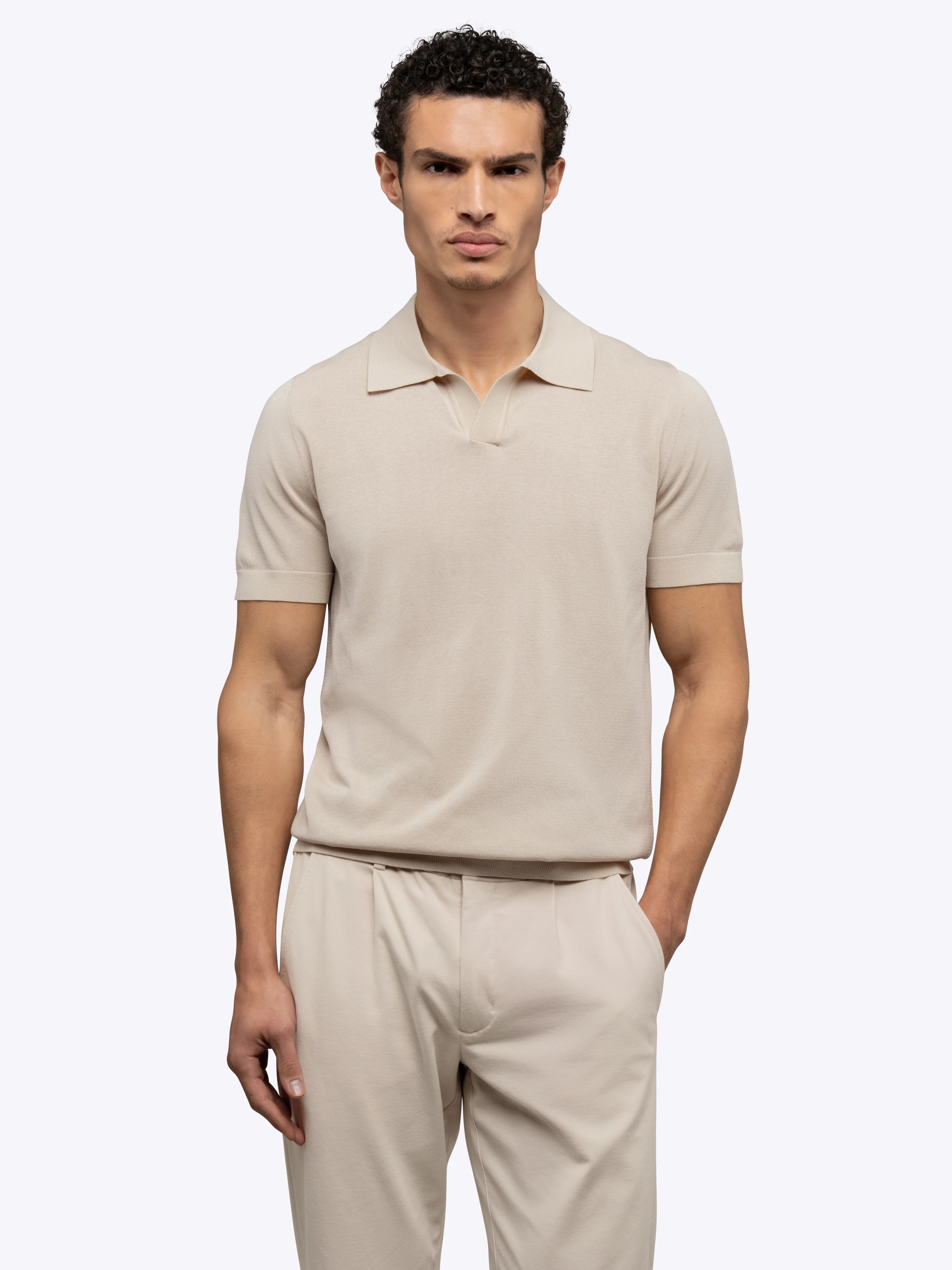 Riviera Knit Polo | Sand Dune Signature-Fit - Image 3