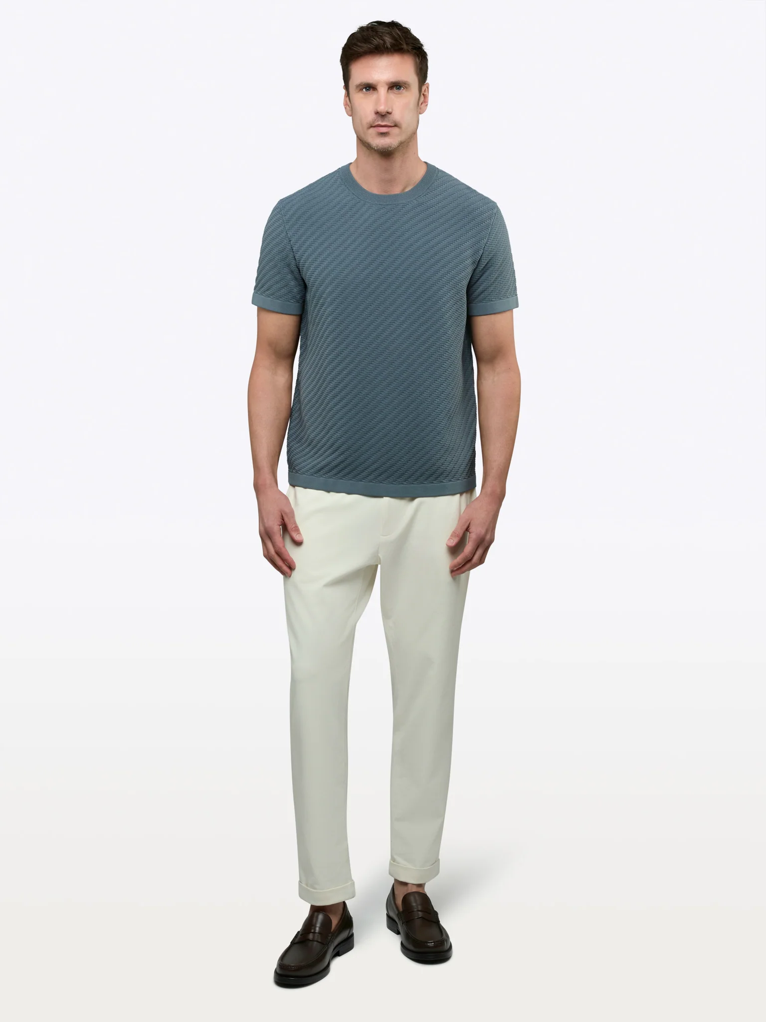 Riviera Knit Textured Tee | Naples Blue Signature-Fit - Image 4