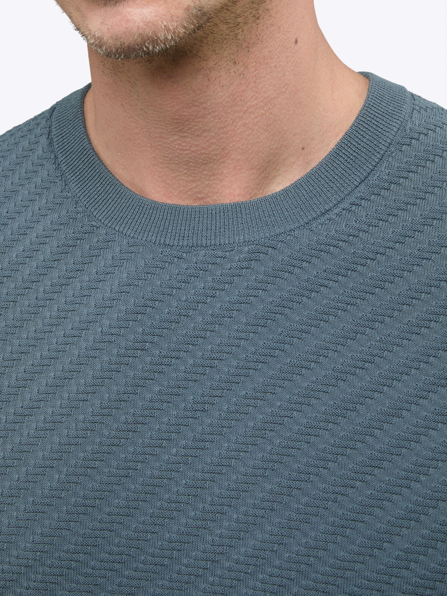 Riviera Knit Textured Tee | Naples Blue Signature-Fit - Image 5