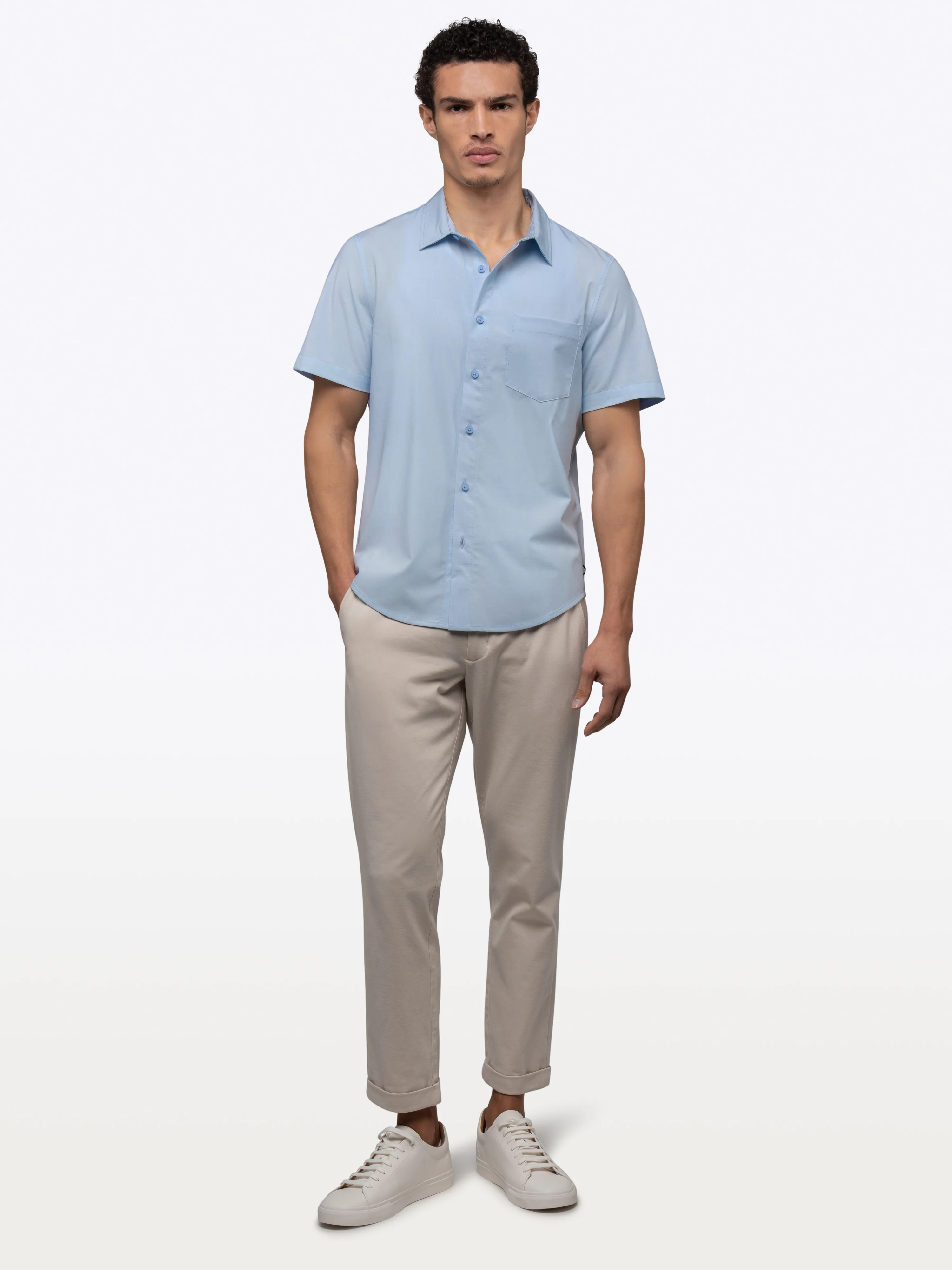 SoHo Short Sleeve Button Up | Oxford Blue Signature-fit - Image 5