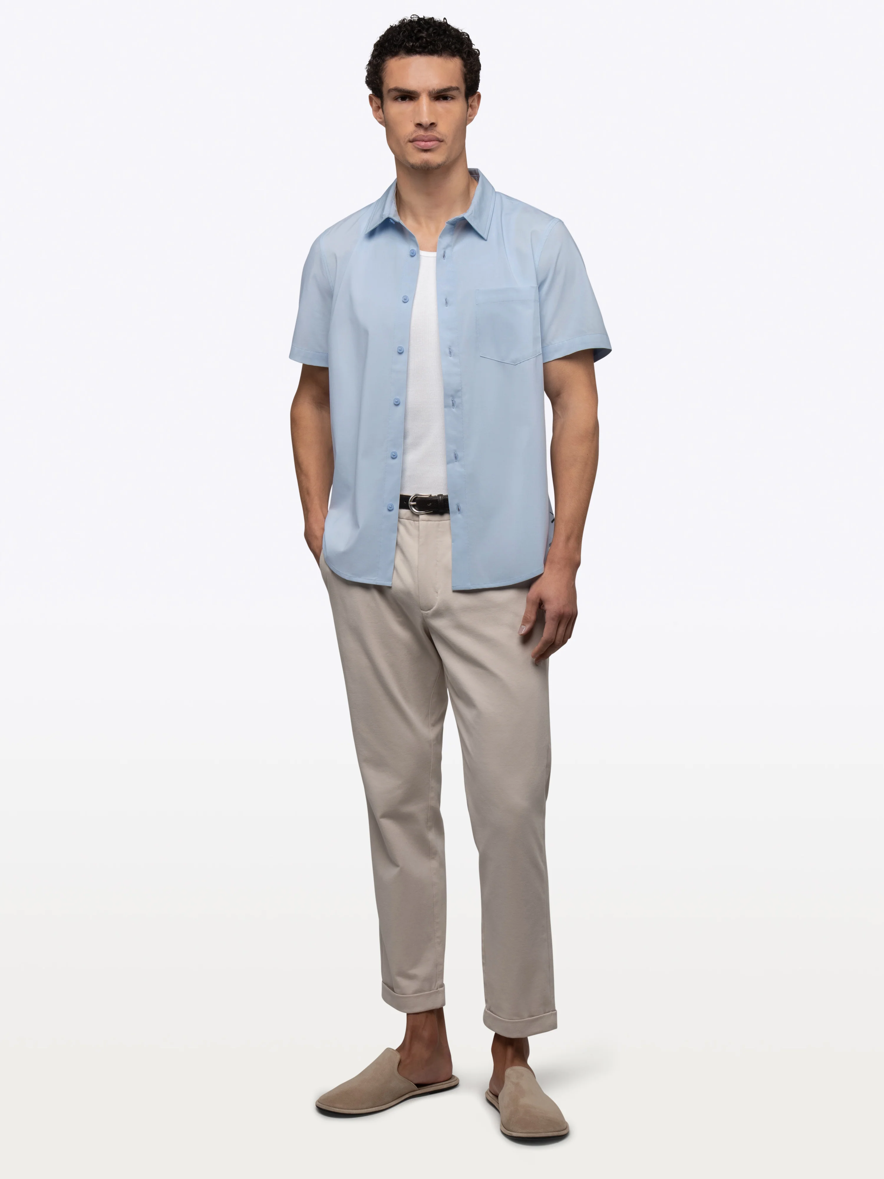 SoHo Short Sleeve Button Up | Oxford Blue Signature-fit - Image 6