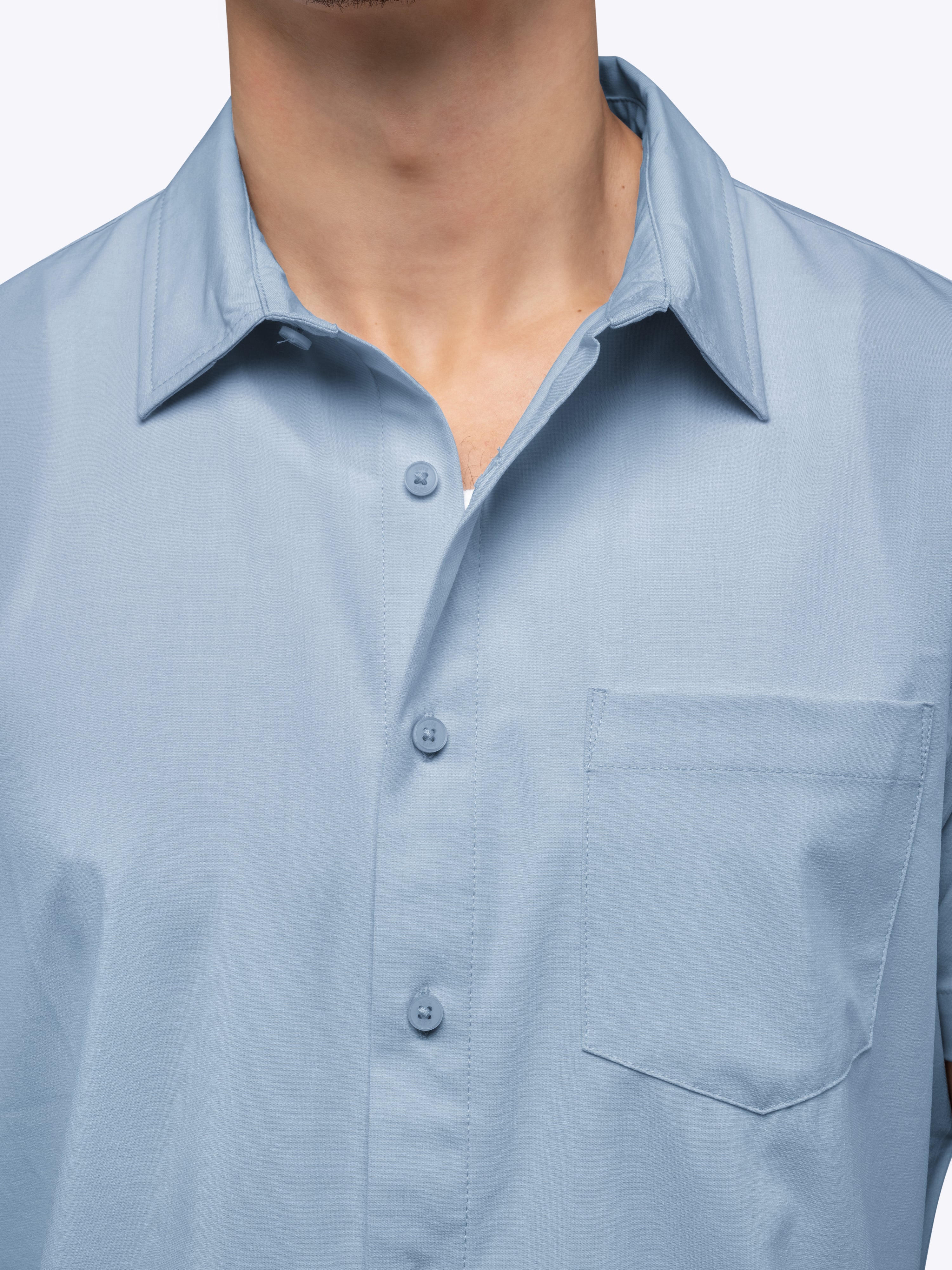 SoHo Short Sleeve Button Up | Oxford Blue Signature-fit - Image 7