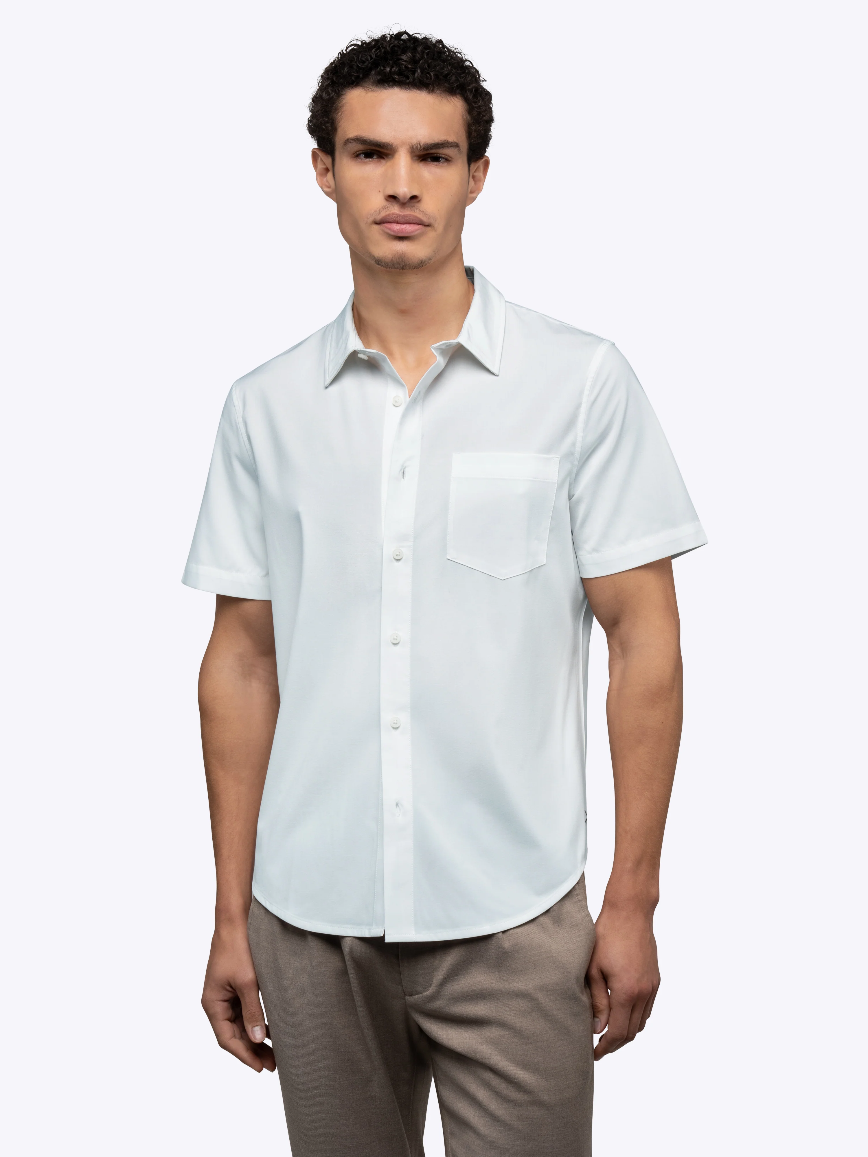 SoHo Short Sleeve Button Up | White Signature-fit - Image 3